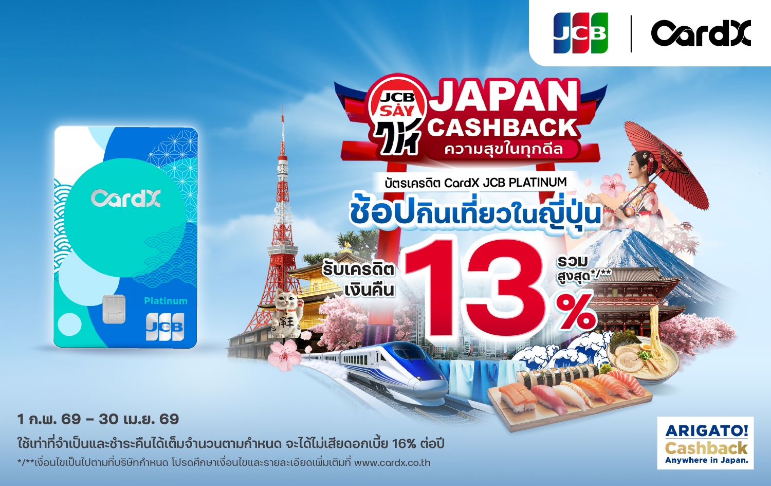 CardX จับมือ JCB เปิดแคมเปญ “JAPAN CASHBACK ให้ความสุขในทุกดีล” รับ ...